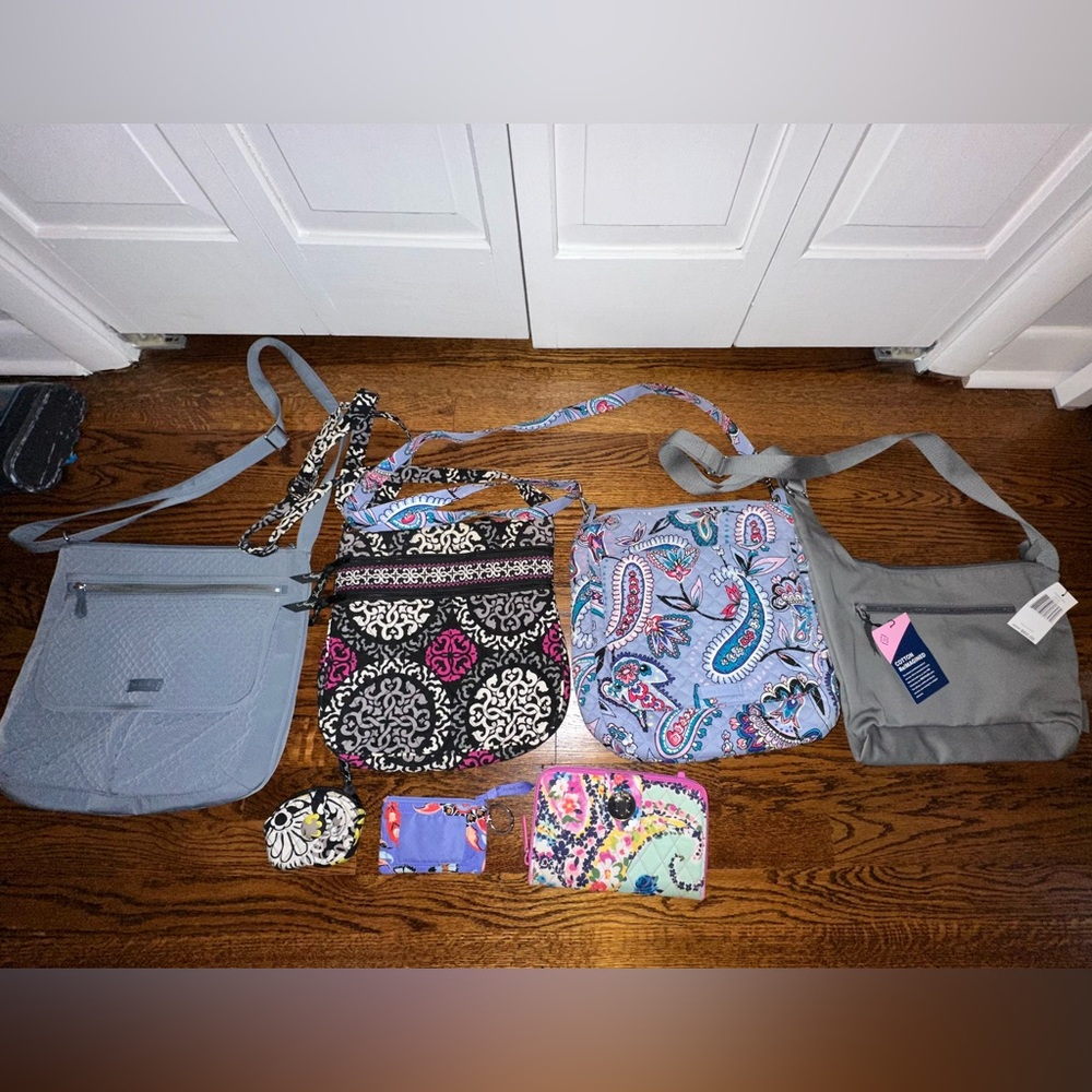 Lot of Vera Bradley cross body bags + wallets/coin pouches